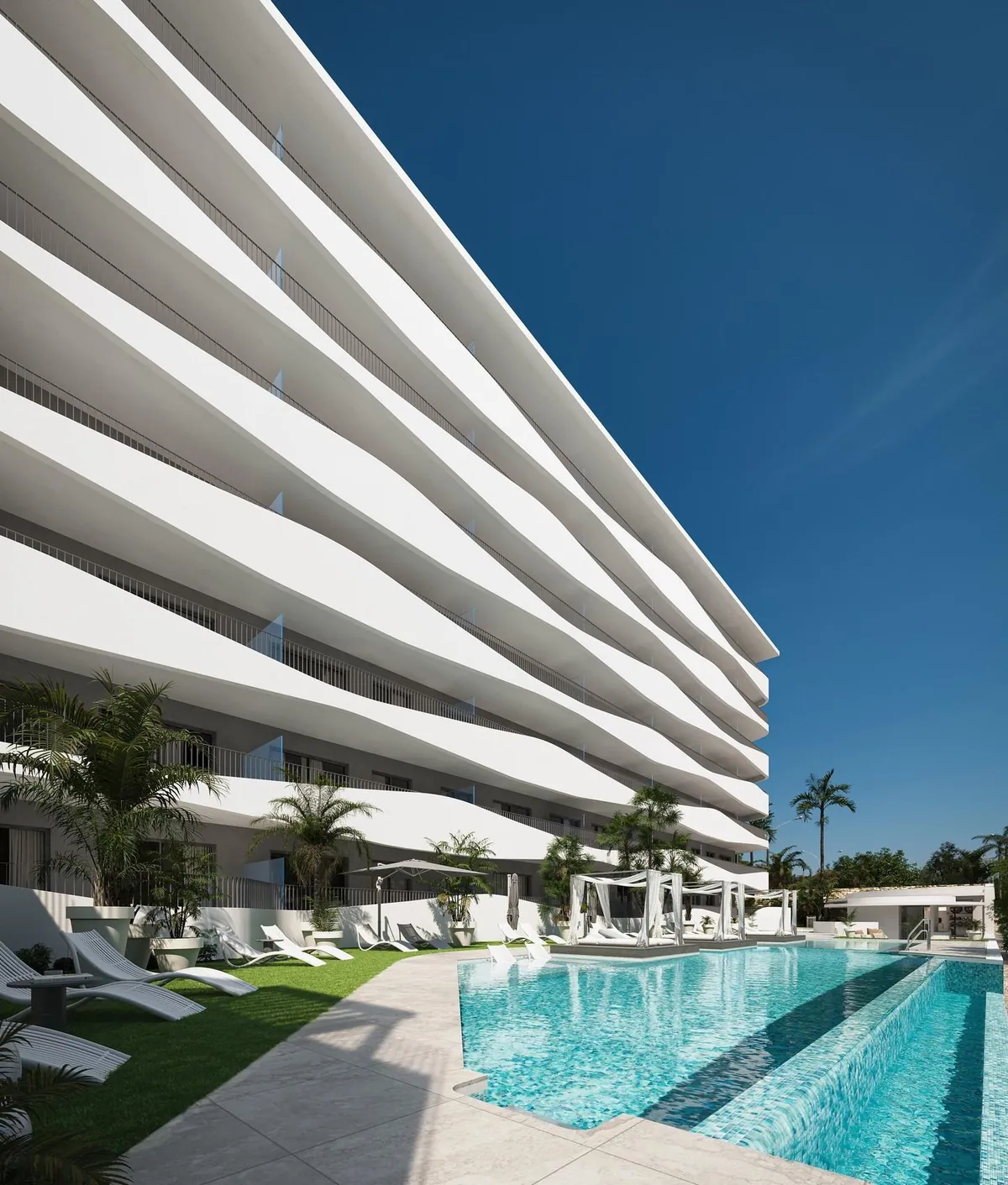 7 Olas, Fuengirola 2 Piscine commune avec pelouse à 7 Olas, Fuengirola