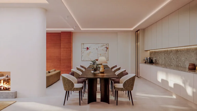 Salle à manger commune avec cuisine réservée aux propriétaires à Tempo