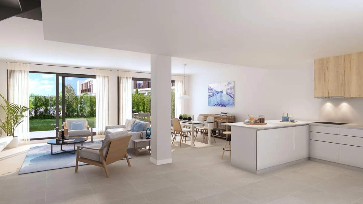 Jardín privado y terraza de una vivienda en Adel San Roque