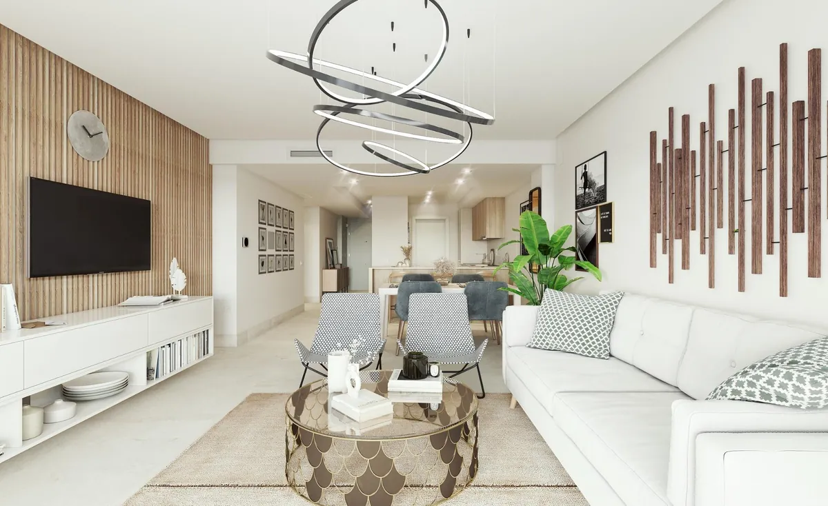 Altura 160 | Nieuwbouw Benahavís 1 Terras van een appartement in Altura 160 met zicht op de golfvallei
