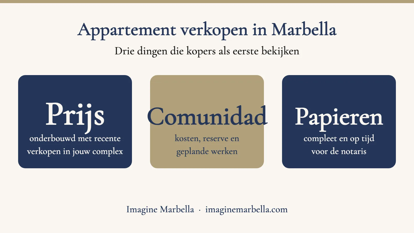 Checklist met de belangrijkste punten voor wie een appartement in Marbella wil verkopen