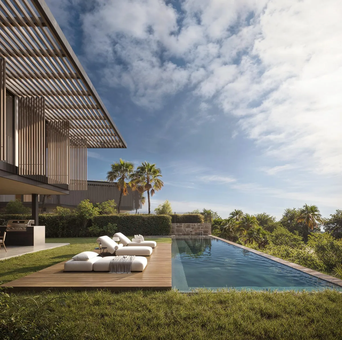 Piscine privée et terrasse de Cerquilla 57B avec jardin