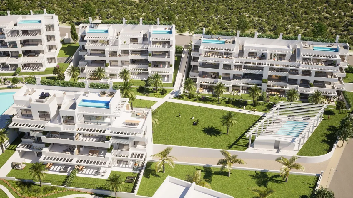 Terrasse de penthouse avec piscine privée et vue mer à Costa Fiore Gardens