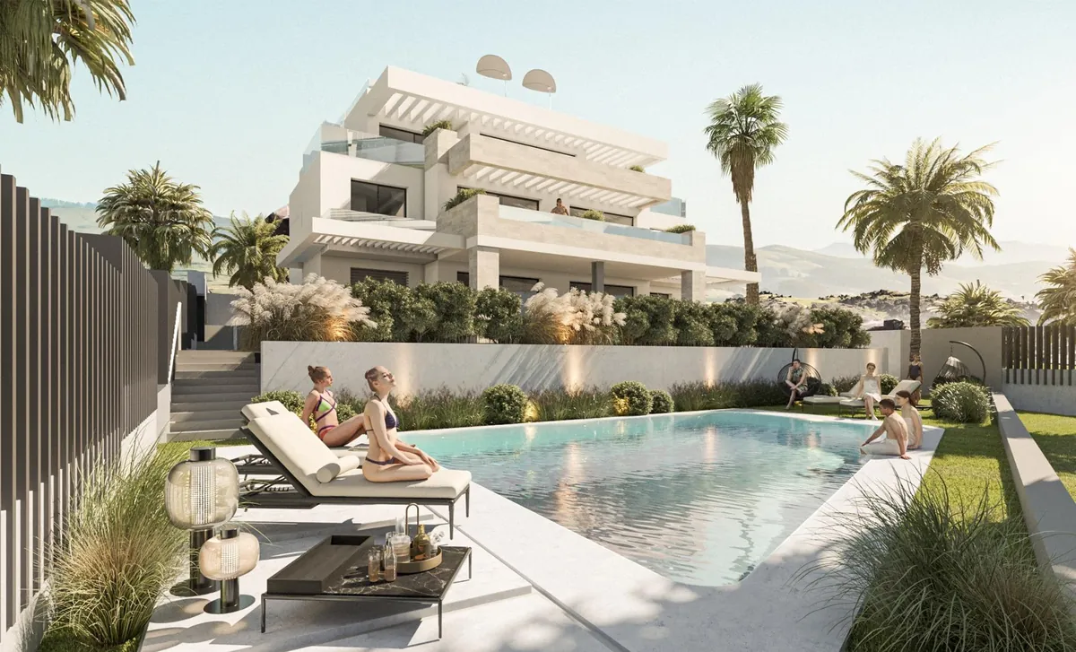 Vue mer depuis une terrasse d'Equilibrio Apartments à Estepona