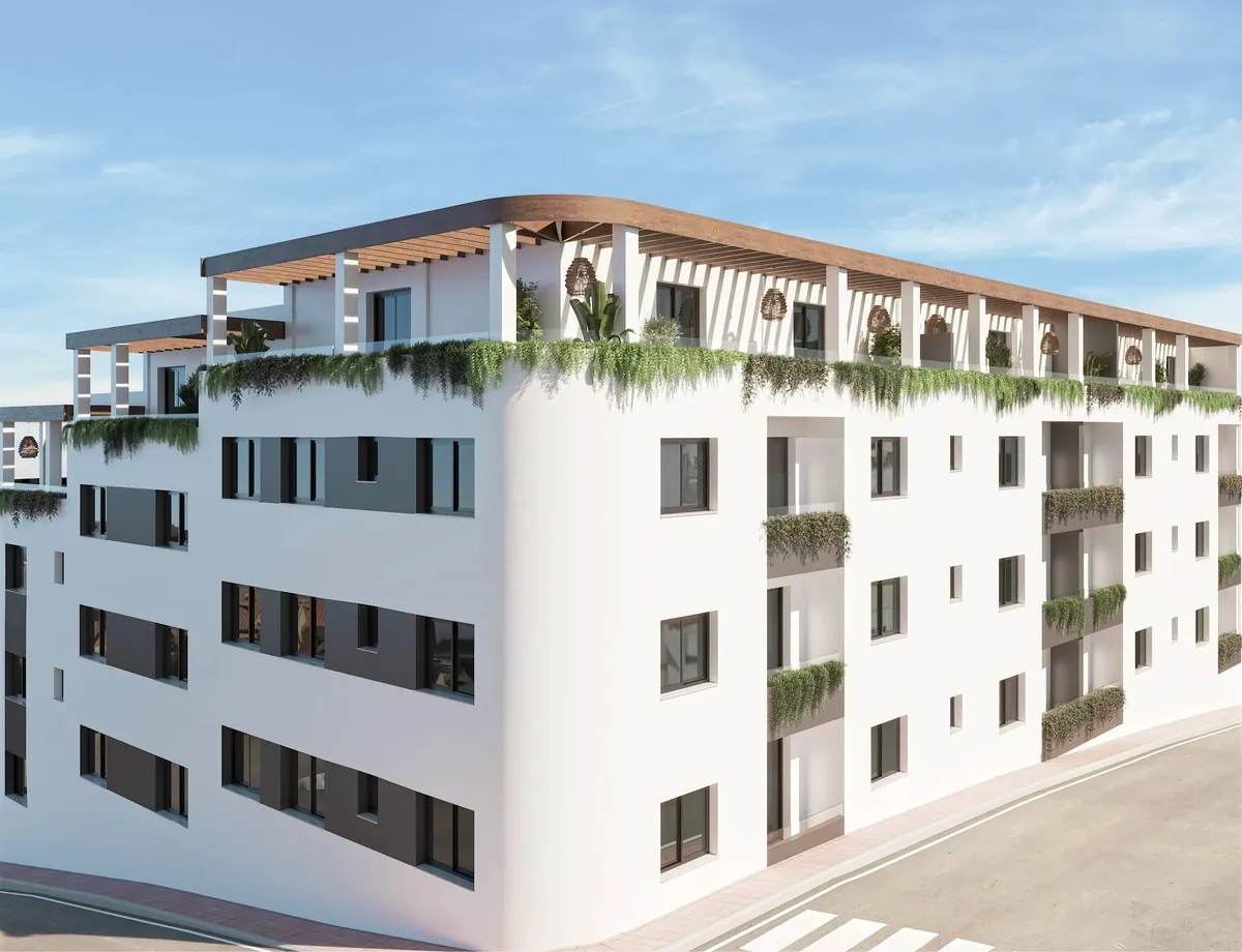 Séjour ouvert avec cuisine dans un appartement de Laguna Nova
