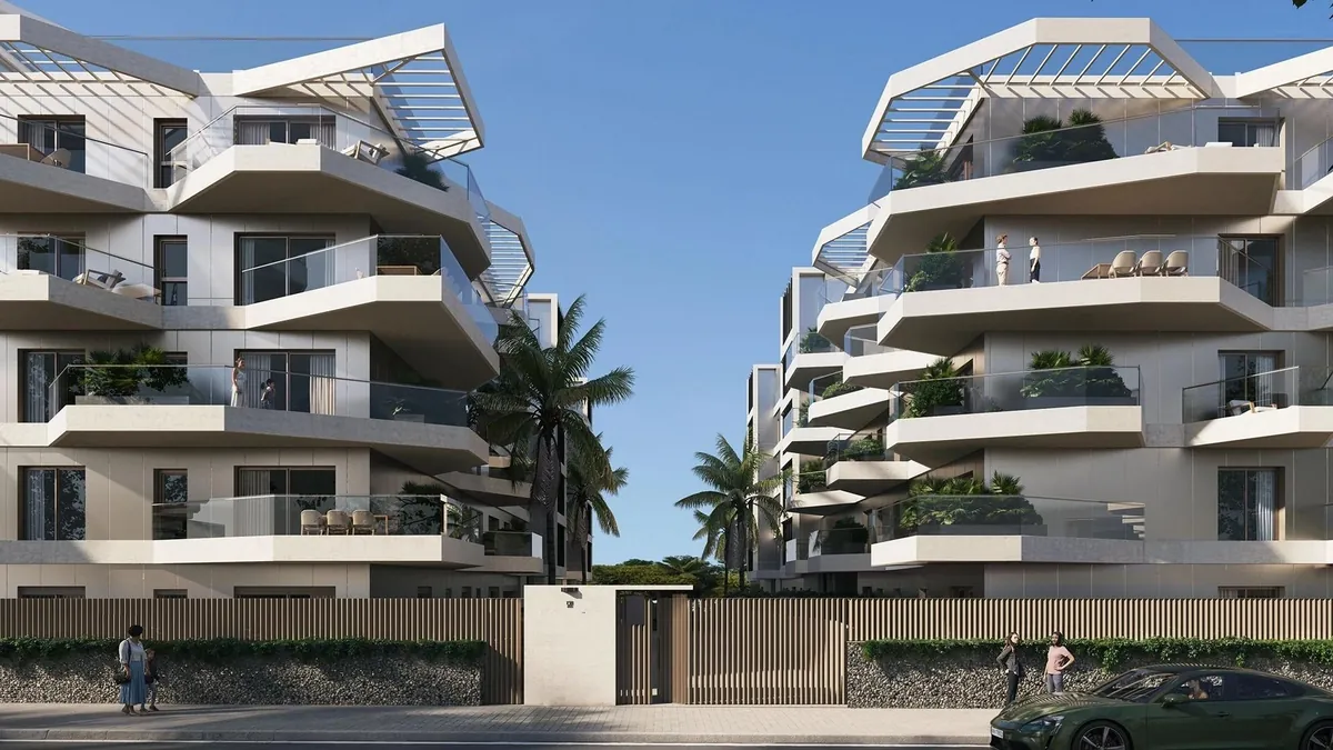 Façade du programme neuf Lakun à Las Lagunas de Mijas