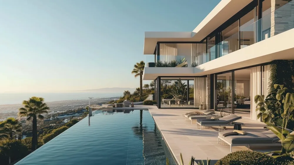 Las zonas más exclusivas de Marbella: villa moderna con piscina infinita y vistas al mar