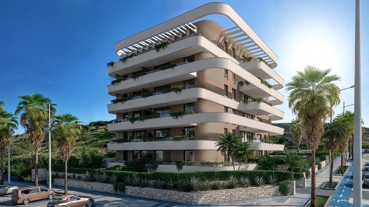 Façade moderne de LOOA Estepona dans le quartier de Las Mesas