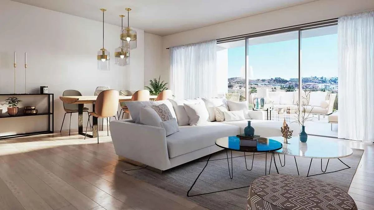 Terrasse avec vue mer d'un appartement de Navigolf Suites