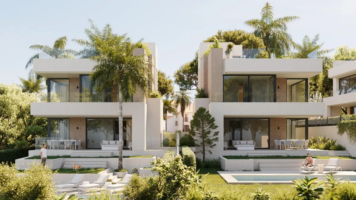 Piscine privée et terrasse d'une villa à Sirocco Villas