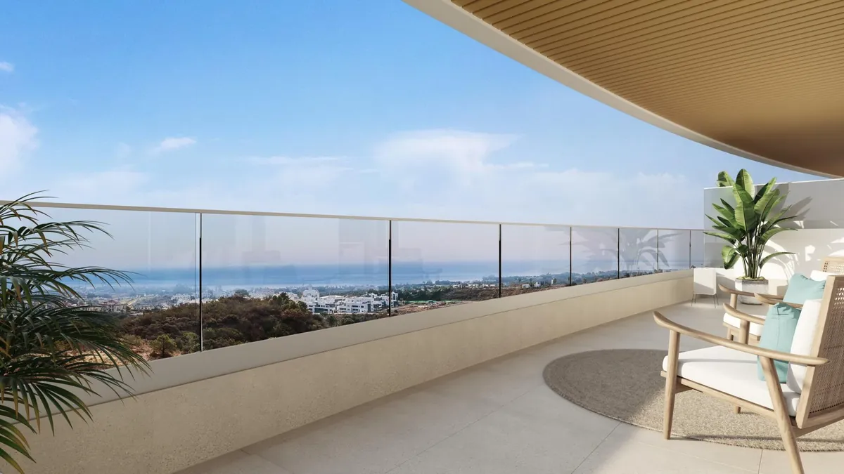 Terrasse avec vue mer d'un appartement de Vanian Views
