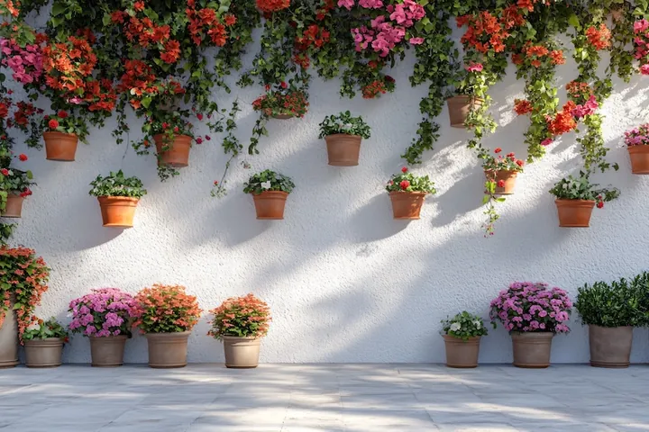 S'installer à Marbella : façade blanche fleurie dans la vieille ville
