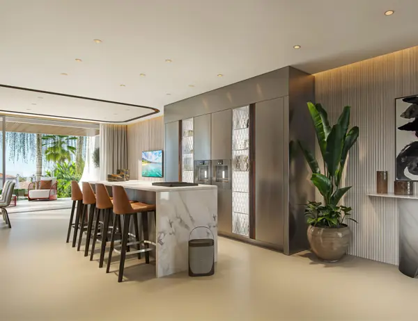 AÍDA, Golden Mile, Marbella: kitchen with breakfast bar