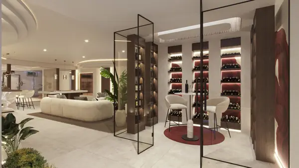 Villas Alcalá, Nueva Andalucía, Marbella, Villa Alcalá 4: bodega y zona lounge