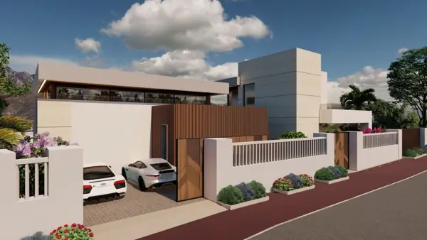 Villas Alcalá, Nueva Andalucía, Marbella, Villa Alcalá 4: la villa vista desde la calle