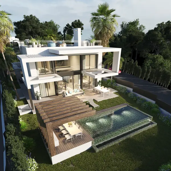 Buena Vista Hills, Mijas: villa with terraces and swimming pool