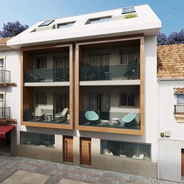 Edificio Perseo, Fuengirola : façade avec balcons
