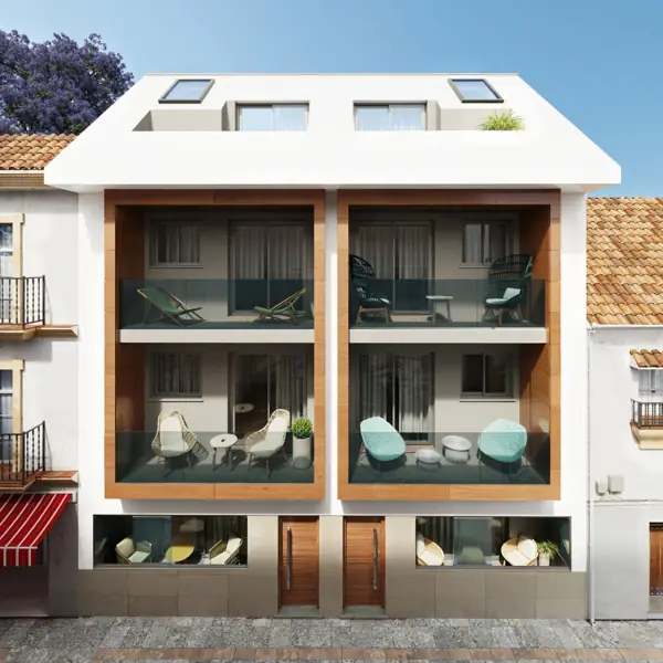 Edificio Perseo, Fuengirola : façade avec balcons