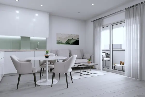 Edificio Perseo, Fuengirola : salon avec cuisine ouverte