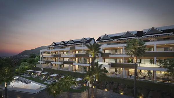 Martalia, Benalmádena: complex bij zonsondergang