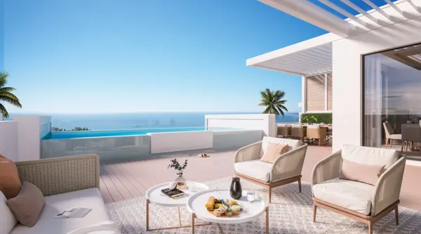 Moana, Benalmádena: terras met lounge en zeezicht
