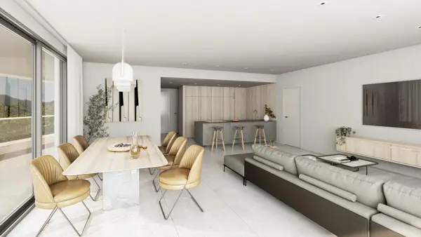 Moon 64, Los Hidalgos, Manilva: living and dining room