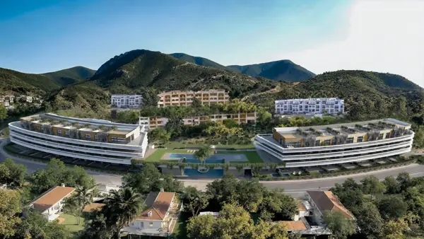 Moon 64, Los Hidalgos, Manilva: aerial view of the development
