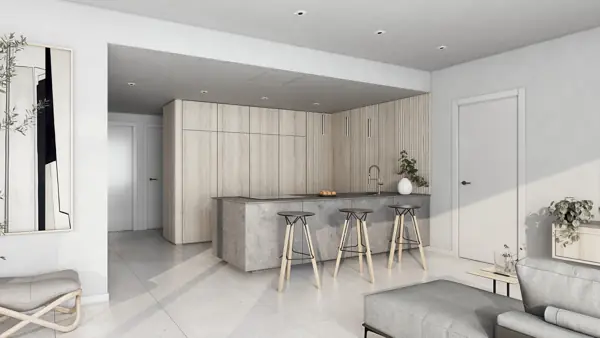 Moon 64, Los Hidalgos, Manilva: kitchen with breakfast bar