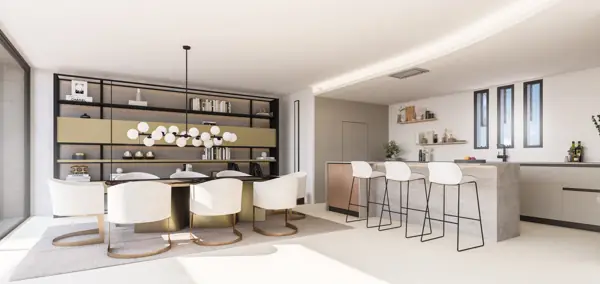 Noura Villas, Golden Mile, Marbella, Villa Moon : cuisine et coin repas
