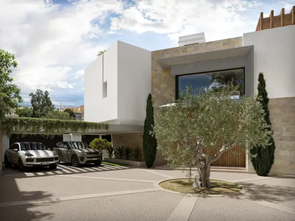 Noura Villas, Golden Mile, Marbella, Villa Sky : allée et entrée