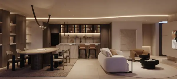 Noura Villas, Golden Mile, Marbella, Villa Sky : salon avec bar