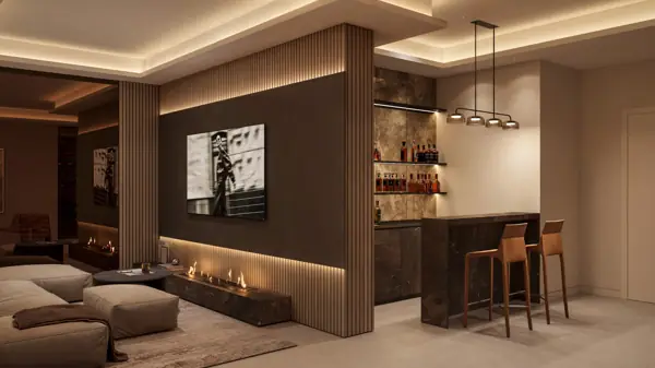 Noura Villas, Golden Mile, Marbella, Villa Sky : salon avec bar